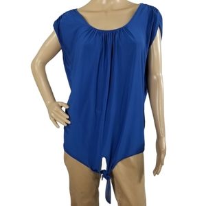 Roz & Ali Front Tie Blouse Size XL